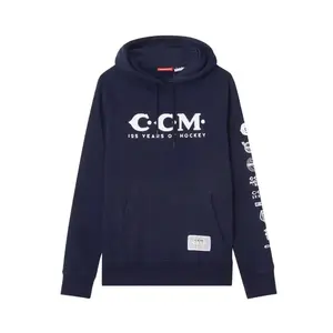 CCM Mikina 125 Years Pullover Hoodie SR - Senior, M, tmavě modrá obraz