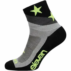 Eleven Howa Star Grey šedé/černé/žluté cyklistické ponožky - S (UK 36-38) obraz
