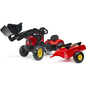 Falk Šlapací traktor 2030M Red Supercharger pedal charger s odpojitelnou vlečkou obraz