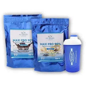 Fit Sport Nutrition 2x Maxi Pro 90% 750g + šejkr Fitsport - White chocolate coconut obraz
