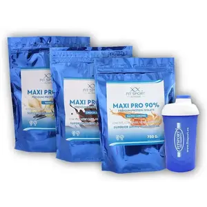 Fit Sport Nutrition 3x Maxi Pro 90% 750g + šejkr Fitsport - White chocolate coconut obraz