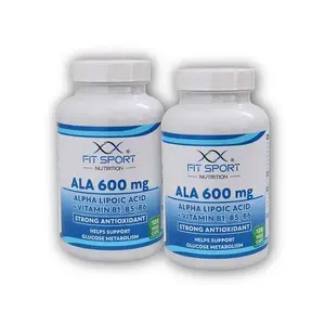 FitSport Nutrition 2x ALA 600mg Alpha Lipoic Acid + Vitamin B1, B5, B6 120 vege caps - Kyselina Alfa Lipoová obraz