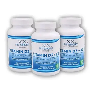FitSport Nutrition 3x Vitamin D3 + K2 120 vege kapslí obraz