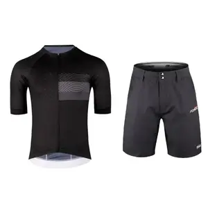 Force SWAY černý cyklodres - kr. rukáv + Force BLADE MTB černé cyklokraťasy - L obraz