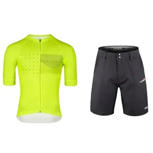Force SWAY fluo cyklodres - kr. rukáv + Force BLADE MTB černé cyklokraťasy - 3XL obraz