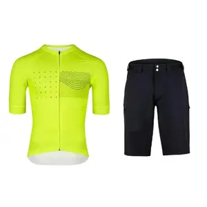 Force SWAY fluo cyklodres - kr. rukáv + Force REBEL MTB černé cyklokraťasy - 3XL obraz