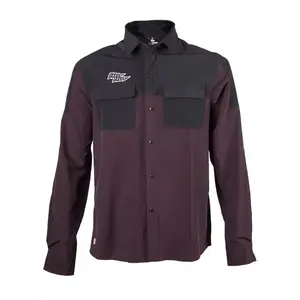 Fresh Trash FT UNISEX RIDER LONG SLEEVE SHIRT WINE RED/BLACK pánská košile - XL obraz