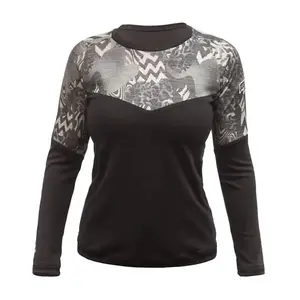 Fresh Trash FT WOMEN'S ESCAPE MERINO LONG SLEEVE TEE BLACK/ZEBRA - S obraz