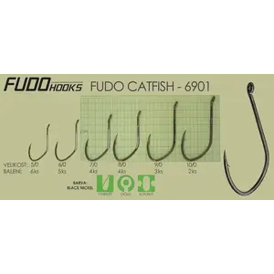 Fudo Hooks Catfish Black Nickel vel. 8/0 (bal. 4 ks) rybářský háček obraz