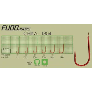 Fudo Hooks Chika červený vel. 16 (bal. 20 ks) rybářský háček obraz