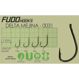 Fudo Hooks Delta Mejina černý vel. 9 (bal. 11 ks) rybářský háček obraz
