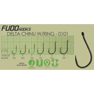 Fudo Hooks DeltaChinuRing černý v.10 rybářský háček (bal. 9 ks) obraz