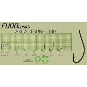 Fudo Hooks Kitsune černý vel. 11 (bal. 18 ks) rybářský háček obraz