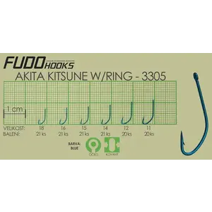 Fudo Hooks Kitsune Ring tmavě modré vel. 18 rybářský háček (bal. 21 ks) obraz