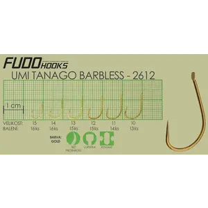 Fudo Hooks Tanago Brl zlaté vel. 13 rybářský háček (bal. 15 ks) obraz