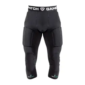 GAMEPATCH PADDED 3/4 TIGHTS WITH FULL PROTECTION BLACK - XXL - Černá obraz