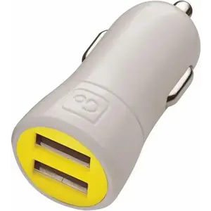 Go Travel In-Car Twin USB-A Charger světle šedo-žlutý 4, 8A autoadaptér obraz