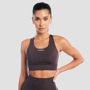 GymBeam Aura Sports Bra Tee Brown - M obraz