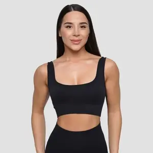 GymBeam Bezešvá sportovní podprsenka Lift Black - S obraz
