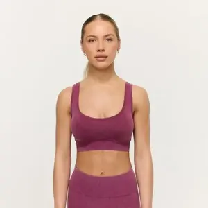 GymBeam Bezešvá sportovní podprsenka Lift Plum - XS obraz