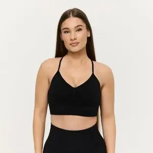 GymBeam Bezešvá sportovní podprsenka Sculpt Black - M obraz
