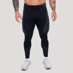 GymBeam Bezešvé legíny OG1 Black/Grey - S obraz