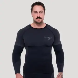 GymBeam Bezešvé tričko s dlouhým rukávem OG1 Black/Grey - S obraz