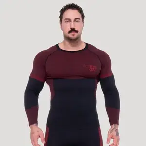 GymBeam Bezešvé tričko s dlouhým rukávem OG1 Black/Red - XL obraz