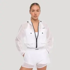 GymBeam Dámská bunda Flow White - S obraz