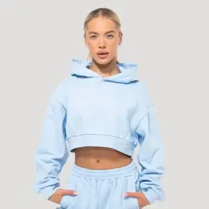 GymBeam Dámská mikina Cropped Mochi Blue - XS obraz