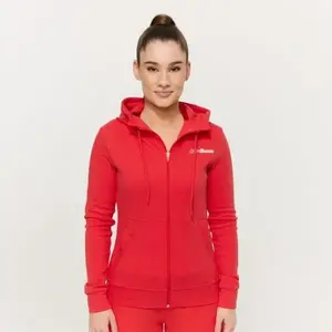 GymBeam Dámská mikina se zipem Limitless Hot Red - S obraz