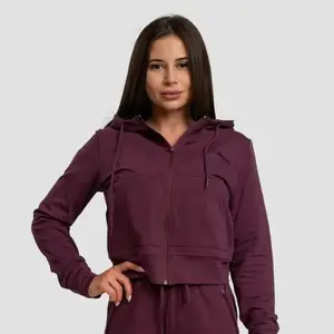 GymBeam Dámská mikina Zip-up TRN Eggplant - XS obraz