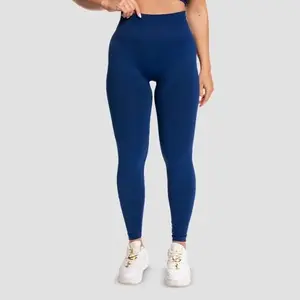 GymBeam Dámské bezešvé legíny Sculpt Navy - S obraz