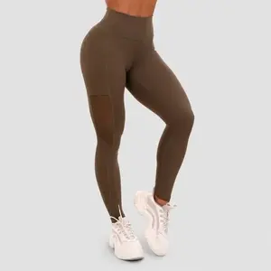 GymBeam Dámské legíny Mesh Panel olive - XS obraz