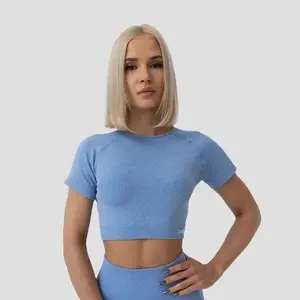GymBeam Dámské tričko FLO Crop Top Blue - XL obraz