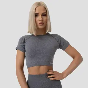GymBeam Dámské tričko FLO Crop Top Grey - XL obraz