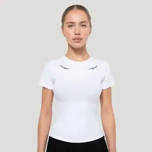 GymBeam Dámské tričko Tribal Ribbed White - XS obraz