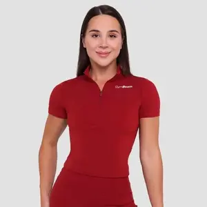 GymBeam Dámské triko Cropped Ignite Dark Red - L obraz