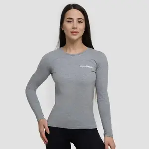 GymBeam Dámské triko s dlouhým rukávem Basic Grey - XS obraz
