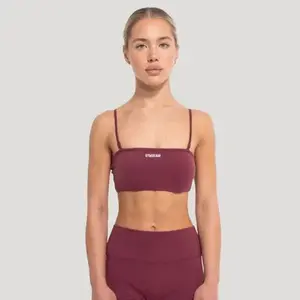 GymBeam Dámský sportovní top Flow Wine - S obraz
