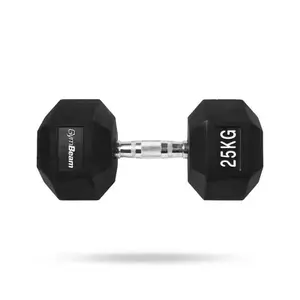 GymBeam Hexagonální bílá jednoručka 25 kg obraz