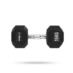 GymBeam Hexagonální jednoručka bílá 15 kg obraz