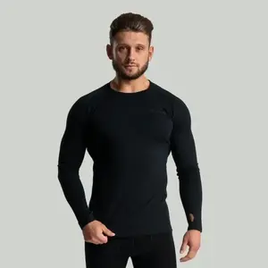 GymBeam MERINO I Black pánské tričko s dlouhým rukávem - XXL obraz