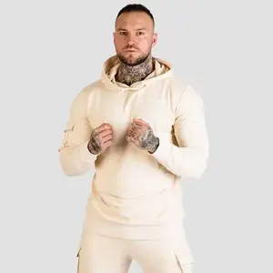 GymBeam Mikina TRN Hoodie Sand - XL obraz