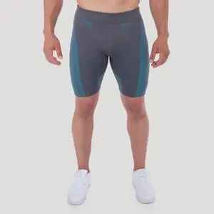 GymBeam OG1 Grey/Blue pánské bezešvé šortky - S obraz