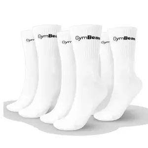 GymBeam Ponožky 3/4 Socks 3Pack White - XL obraz
