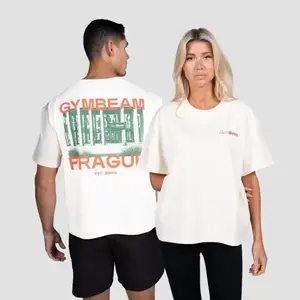 GymBeam Prague Cream unisex tričko s krátkým rukávem - S obraz