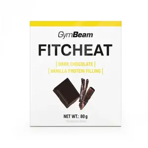 GymBeam Proteinová čokoláda Fitcheat 80 g - hořká čokoláda vanilka obraz