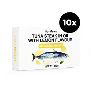 GymBeam Steak z tuňáka v oleji s citrónovou příchutí 10 x 110 g obraz