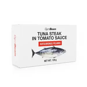 GymBeam Steak z tuňáka v rajčatové omáčce 120 g obraz